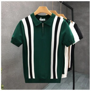 New Men’s Ice Knitted Polo Shirt