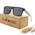 Import Customize Designer Polarized Retro Vintage Square Bamboo Sunglasses 2022 Mens Wooden Sun Glasses Sunglasses Custom Logo from China