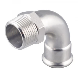 stainless steel 304/316 press fittings male thread  90 elbow