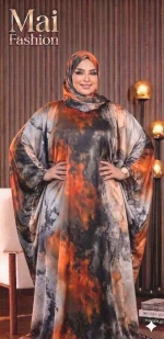 Luxurious satin abaya with a modern design