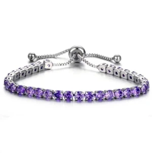 4mm round single row full diamond women's Zircon bracelet