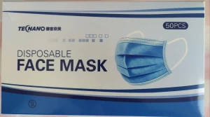 Face Mask, Disposable, 3-Ply, Non-Woven, with Ear Loop