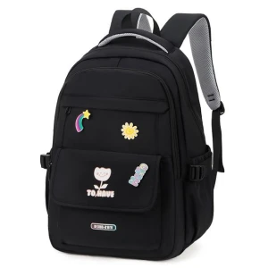 Cartoon primary school preppy style waterproof laptop backpack for girls
