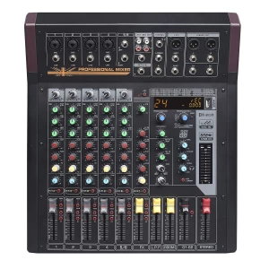 Professional mixer 6-24 Channel mixer 48V Phantom Power Bluetooth USB for church, computer, recording studio concert BOS