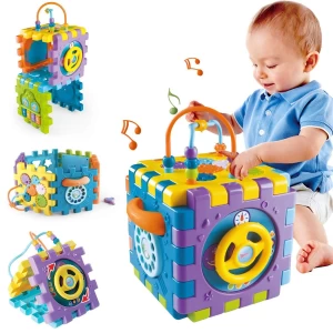 Kiddale 6 in 1 Multipurpose Activity Cube Toy for 2-4 years kids - Educational Musical Toy