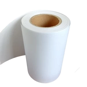 Vellum Thermal Transfer Adhesive Labelstock HM2533H with hotmelt glue yellow glassine liner