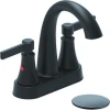 Matte Black 3 Holes Two Handle Bathroom Faucet