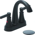 Matte Black 3 Holes Two Handle Bathroom Faucet