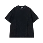 380g Heavyweight Cotton Plus Size Men's T-Shirt with Rhinestone Heart Letter Print XL-3XL