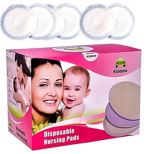 Kiddale Breast Milk Nursing Pads, 45 Disposable, Deeper Absorption, Ultra-Soft -Pack of 45