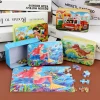 120 Pieces Creative Early Educational Puzzle Toys For Kids Wooden Dinosaur World Puzzle