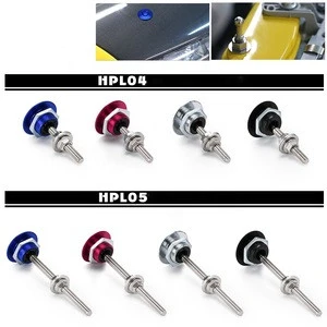 1.25&quot; Universal Style Push Button Billet Hood Pins Lock Clip Kit For BMW ect Car Quick Pins PQY-HPL04/05