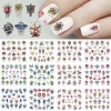 12PC Laser Butterfly Nail Sticker Decorations Diy Decal Wraps Tattoo Insect Stickers For Nails Manicure Watermark Tips Tools,