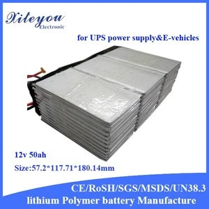 12v 50ah Li Polymer Battery Pack Rechargeable Lithium ion Battery Batteries nmc Cathode for UPS power supply from China Factory