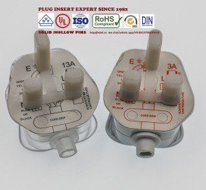 Buy 13a Uk Black/white 3 Pin Uk Mains Top Plug 13a 13 Amp Appliance ...
