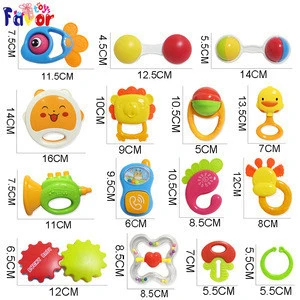 14 PCS Baby Rattles Teether, Shaker Toys, Starts Grab And Spin Rattle, Early Educational Toys for 3, 6, 9, 12 Month Baby Infant