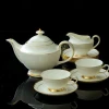 15pcs Gold Line Handpaninted Fine Bone China Coffee and Tea Sets