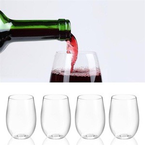 16oz (450ml) stemless PET wine glasses for Martini wedding party cups