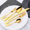 18/0 Stainless Steel Tableware Set Spoon and Fork 5pcs Silverware Flatware Gold Cutlery Set