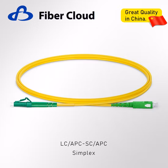 1m LC APC to Sc APC Simplex OS2 Singlemode 2.0mm Tight Buffered Fiber Optic Patchcord Jumper