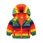 2-6T Kids Children Boys Rainbow Stripe Autumn Coat Jackets