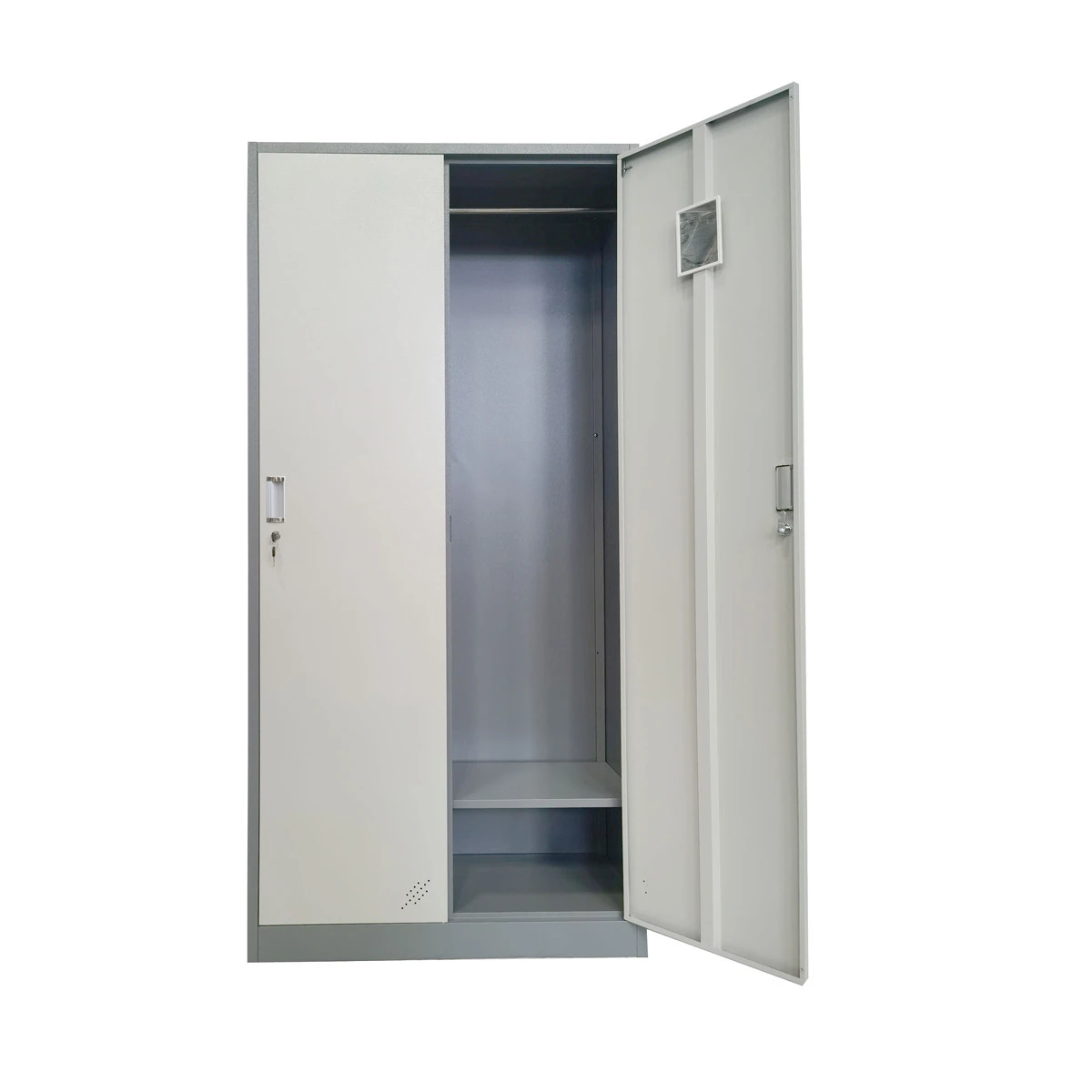 2 doors office furniture metal steel home hospital hanging cupboard with shelves storage cabinet locker