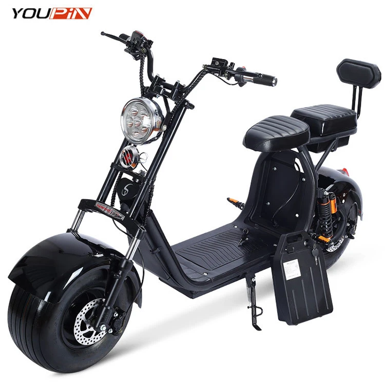 2000W 1500W Removable Double Battery Fat Tire Electric Scooter with storage box