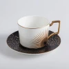200Ml White Porcelain Coffee Cup And Saucer With Gold Handle Bone China England Luxury Tea Cup Sets