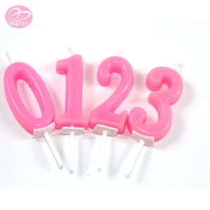 2018 New style birthday pink number candle, cake candle