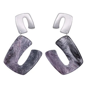 2018 Summer Elegant Drop Earrings For Women Geometric Acrylic Dangle Earrings Jewelry Party (KDR020)