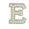 2020 hot sale 3D letter rhinestone pearl iron on patches for bling decorations