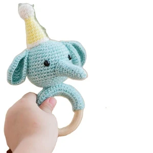 2020 Instagram followers elephant crochet hand shake ring bell for baby