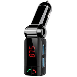 2020 New Bluetooth Car Kit FM Transmitter Dual USB Car Charger Support Handfree call MP3 With LCD Screen