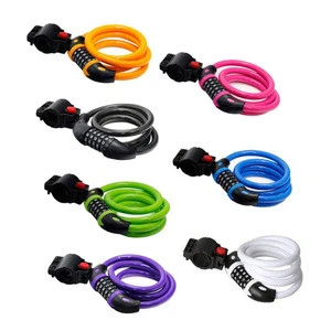 2020 Newest  Bike Lock Cable Self Coiling Resettable 5-Digit Combination Cable Core Steel Wire Security Portable for Bicycle