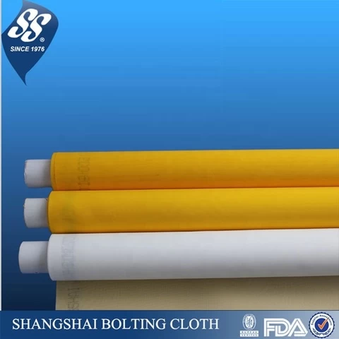 2020 newest design silk polyester screen printing mesh  fabric polyester white yellow