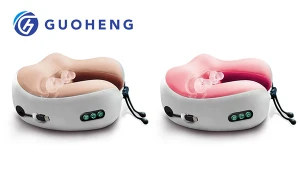 2021 guoheng  commercial travel portable portable u - shaped vibration kneading hot neck multifunction massage pillow