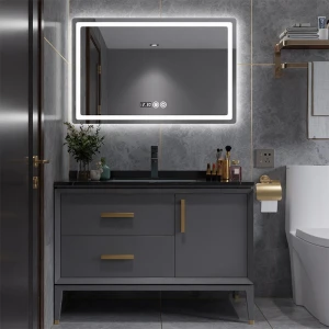 2021 Modern European Style Bath Furniture Cabinet HPL Bathroom Cabinets and Vanities