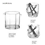 2024 Beverage Tubs Custom Logo Glass Ice Bucket for Champagne Party Bar Tableware with Handle