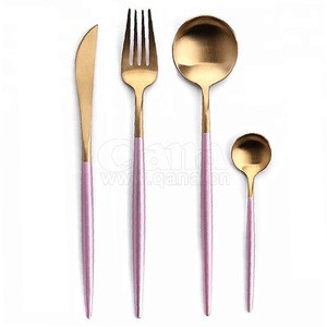 24 Pcs promotion fast shipping Elegant Pink+Mirror  Stainless Steel Cutlery sets flatware with window Wooden  case