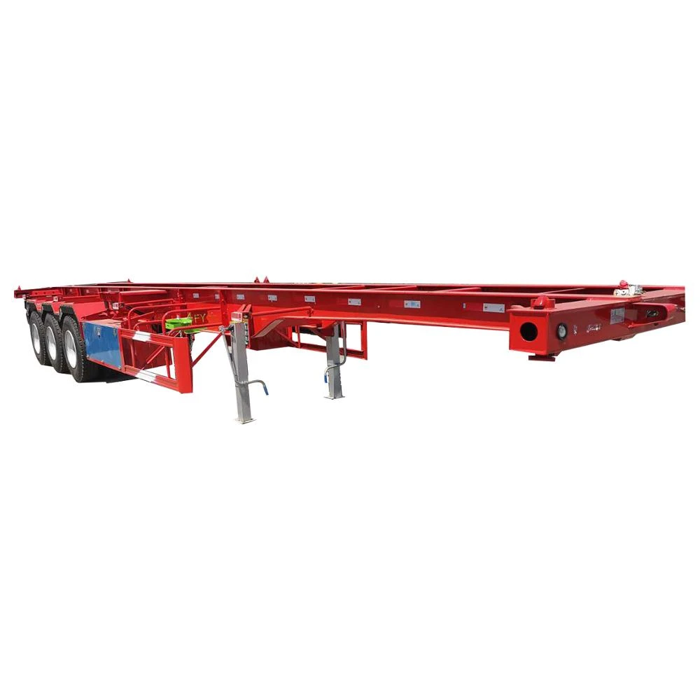 3 Axles Port Widely Used Truck Semi Towing Skeleton Container Chassis Trailer