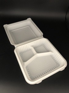 Buy 3 Compartment Food Containers Corn Starch Biodegradable Fast Food ...