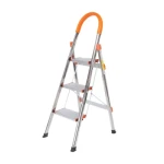 3 Step En 131 Compliant Stainless Steel a Shaped Household Ladder