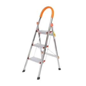 3 Step En 131 Compliant Stainless Steel a Shaped Household Ladder