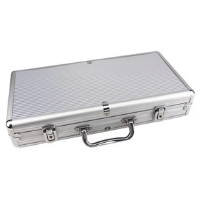 300pcs Portable aluminum poker chip case with wood pallet