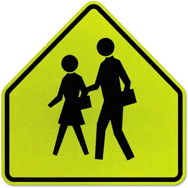 30&quot; School Zone Crossing Pentagon Aluminum Street Safety Traffic Sign