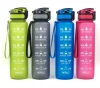 32 oz Fitness Sports Water Bottle with Time Marker 1 liter plastic Leak Proof Gym sports water bottles With Custom Logo
