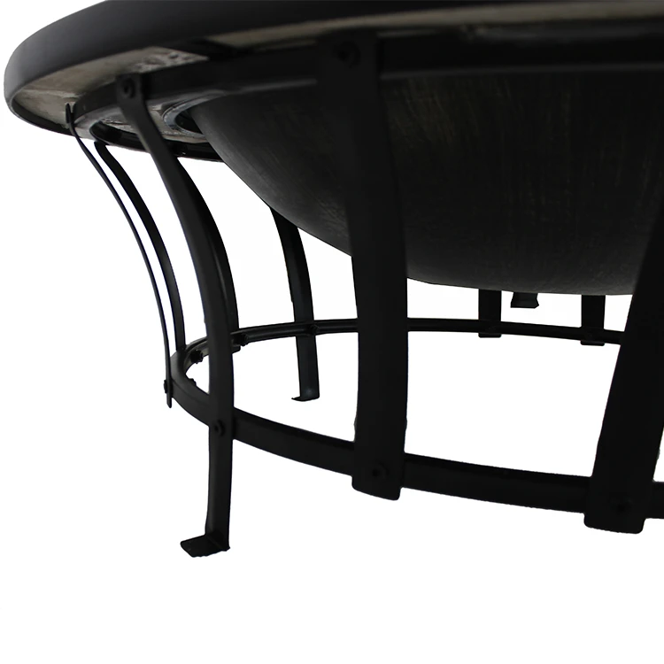 34inch round slate top BBQ table fire pit