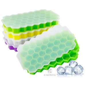 37 Grids Honeycomb Silicone Ice Cream Mold Tray with Silicone Lids