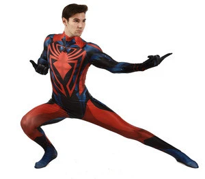 3D Digital Print Bright Super Limited Spiderman bodysuit tights Cosplay Costume for kids and adults