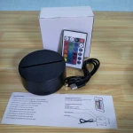 3D Led Night Light ABS Acrylic Black 3D LED Lamp Bases  with USB Cable and Remote Control